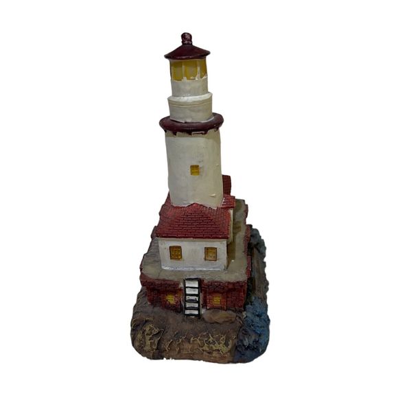 Vtg Chicago Harbor Lighthouse Collection Hand Painted 4x5 Tabletop Decor - Picture 4 of 6